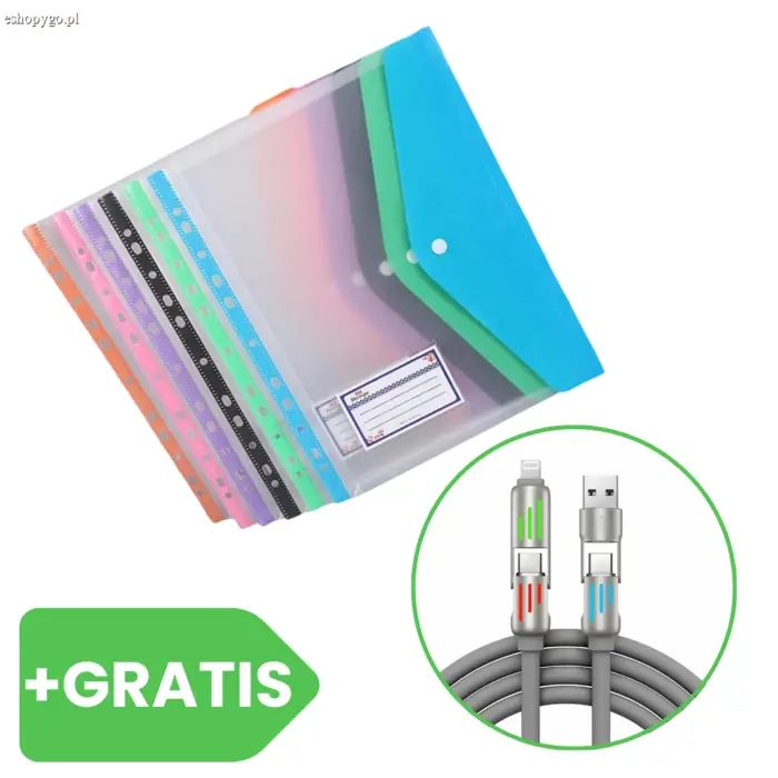 Teczki na dokumenty (6 szt.) SEAL + GRATIS szybki kabel danych ZINC