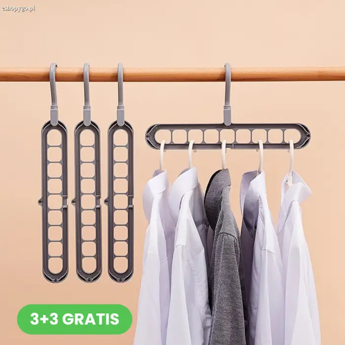 Zestaw wieszaków oszczędzających miejsce PROHANG 3+3 GRATIS