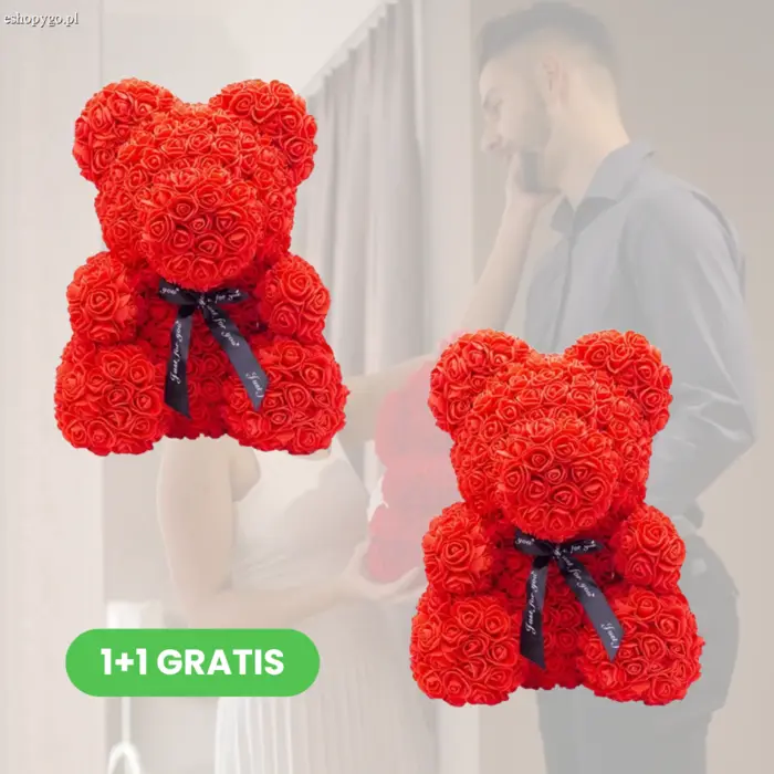 Miś z róż ROSE 1+1 GRATIS