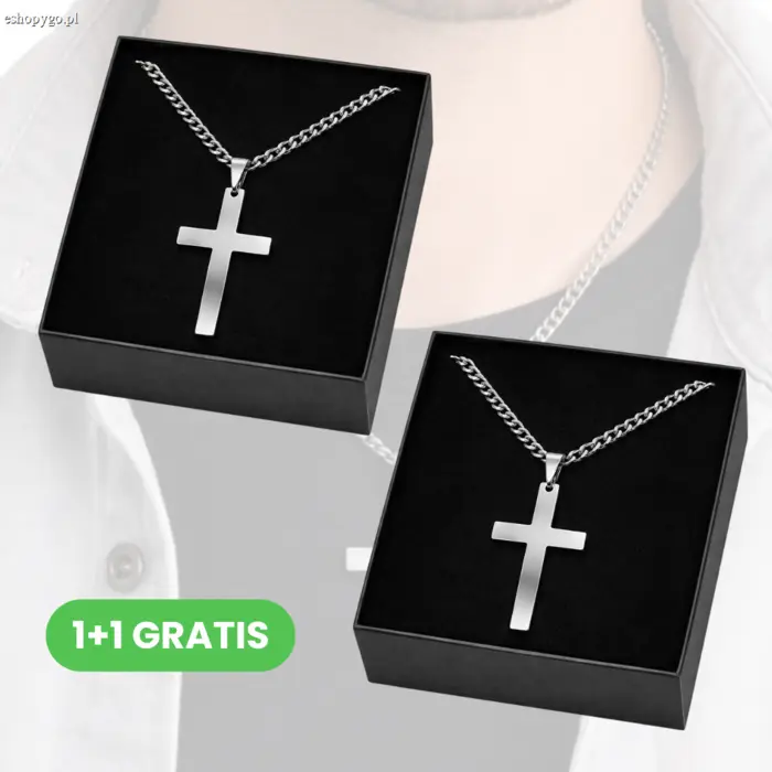 Naszyjnik męski CROSS 1+1 GRATIS