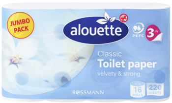 Alouette, Classic, papier toaletowy, 3-warstwowy, 16 szt.
