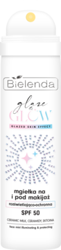BIELENDA, Glaze & Glow, mgiełka do twarzy, SPF 50, rozświetlająco-ochronna, 75 ml