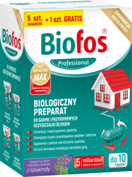 Biofos, Professional, preparat biologiczny do szamb i przydomowych oczyszczalni ścieków, 150 g