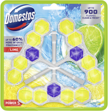 Domestos, Power 5, kostki toaletowe, Lime, 3x55 g