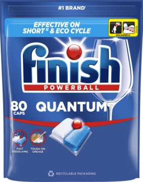 Finish, Quantum Powerful Clean & Shine, kapsułki do zmywarki, Fresh, 80 szt.