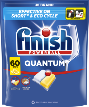 Finish, Quantum, kapsułki do zmywarki, Lemon, 60 szt.