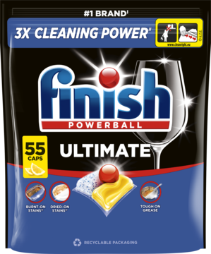 Finish, Ultimate, kapsułki do zmywarki, Lemon, 55 szt.