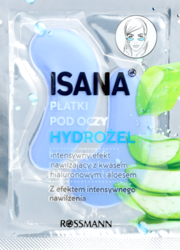 Isana, płatki pod oczy, hydrożelowe, intensywnie nawilżające, Aloes, 2 szt.