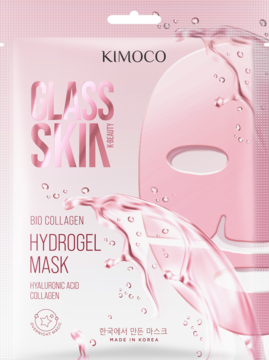 Kimoco, Glass Skin, maska w płachcie, hydrożelowa, rozświetlająco-nawilżająca, 32 g