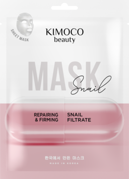 Kimoco, Beauty Snail, maska w płachcie, regenerująco-ujędrniająca, 23 ml