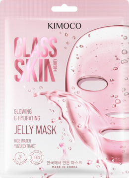 Kimoco, Glass Skin, maska w płachcie, rozświetlająco-nawilżająca, 23 ml