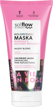 so!flow by Vis Plantis, koloryzująca maska do włosów, nadająca różowe refleksy, 200 ml