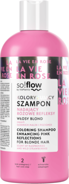 so!flow by Vis Plantis, szampon do włosów, koloryzujący, nadający różowe refleksy, zapach słodkich malin i poziomek, 300 ml