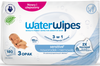 WATERWIPES, chusteczki nawilżane dla dzieci, biodegradowalne, 3x60 szt