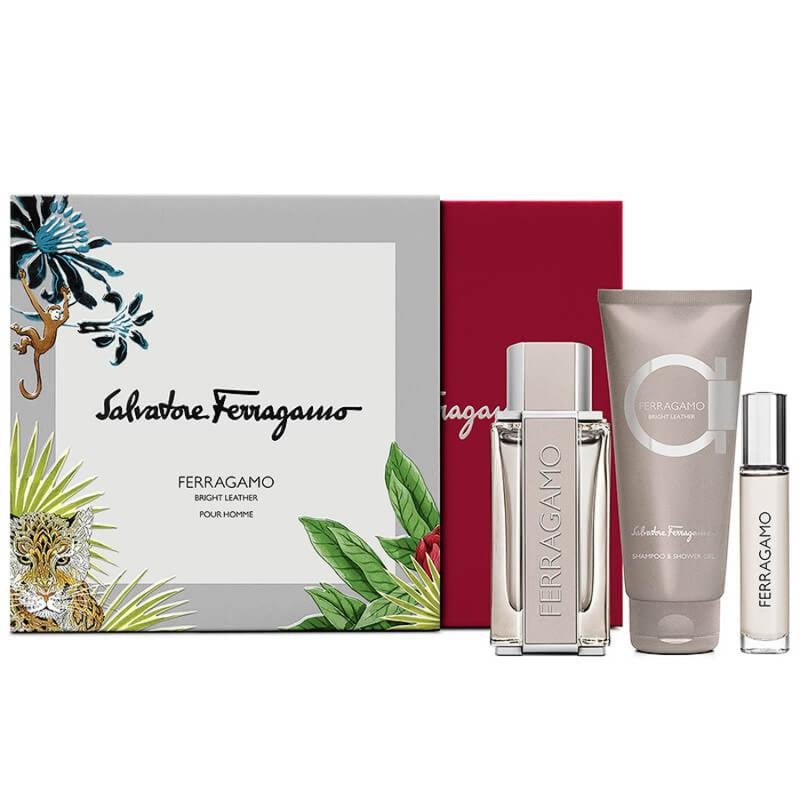 Salvatore Ferragamo Bright Leather Eau De Toilette 100ml 3 Piece Gift Set*